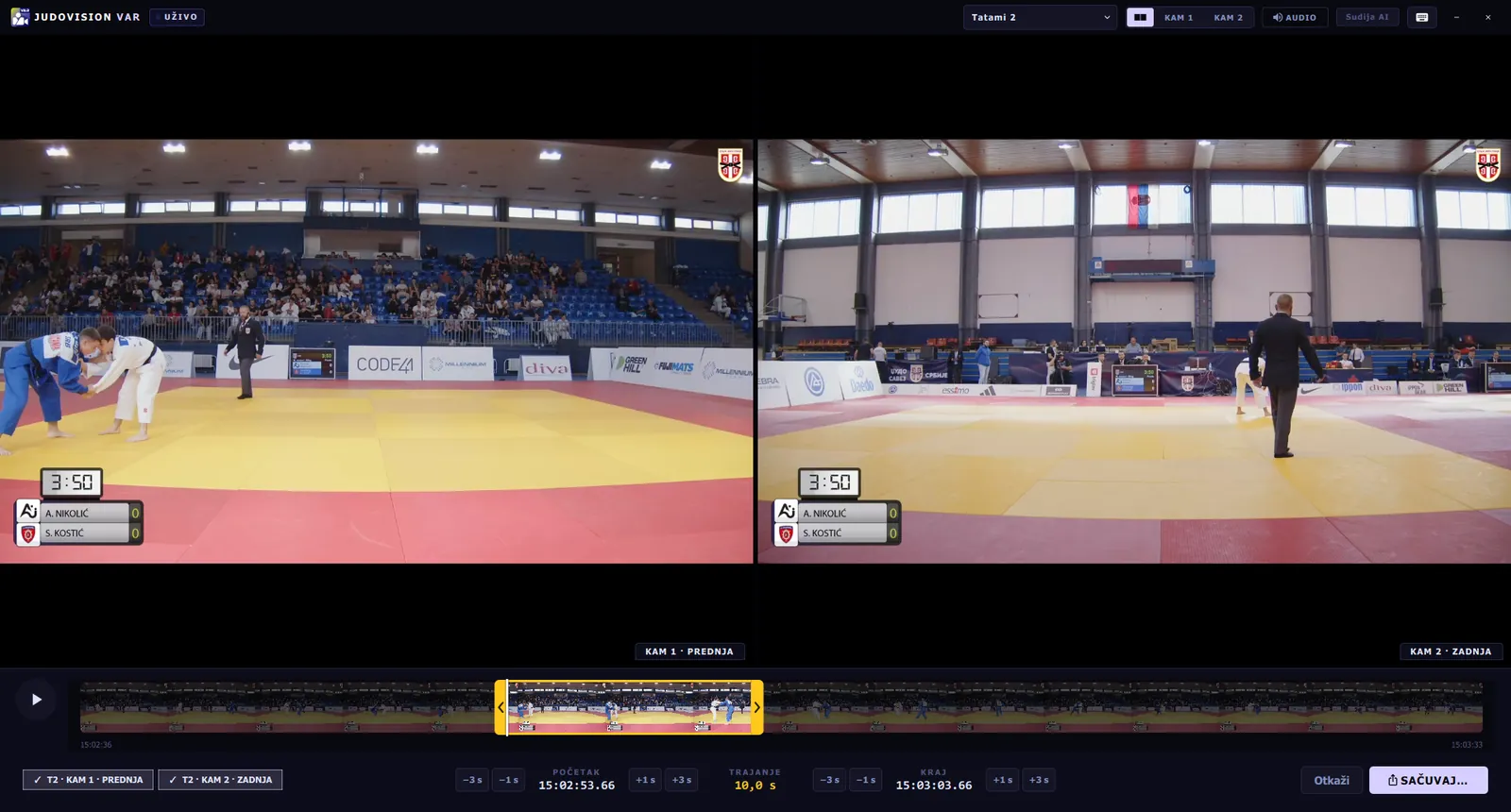 VAR clip mode: a ten-second moment marked on a strip of pictures